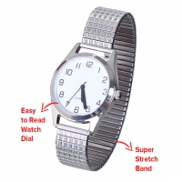 Easy View Watch with Stretch Band