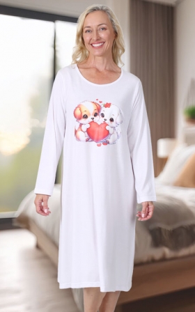 Long Sleeve Print Nightgowns