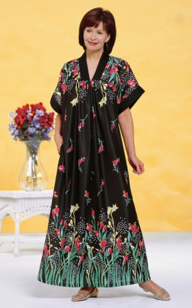 Evening Border Trapunto Trim Caftan