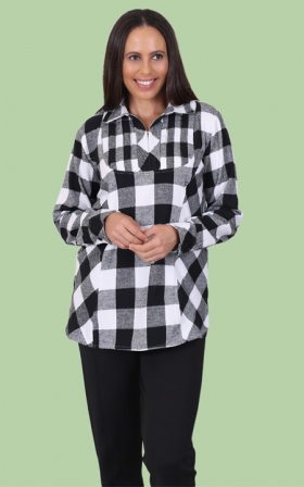 Zip Flannel Shirt