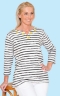 Stripe Floral Embroidered Top