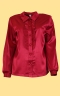Ruffle Front Satin Blouse