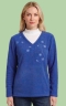 Mock Neck Fleece Embroidered Top