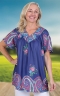 V-neck Print Tops