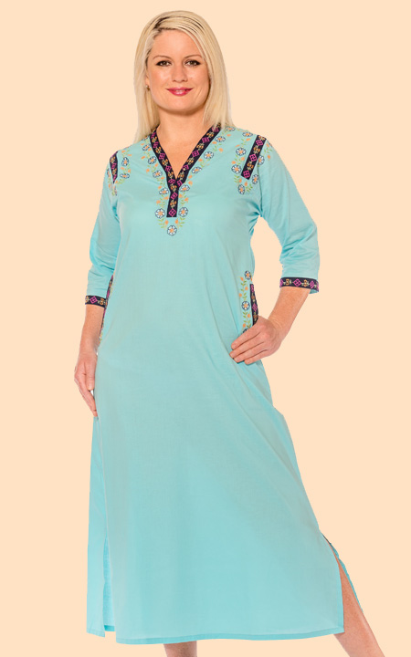 Health Pride - Long Sleeve Embroidered Caftan