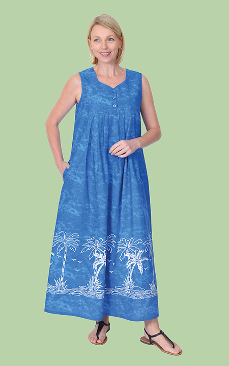 Sleeveless Border Print Lounger