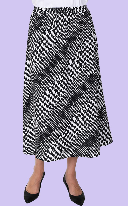 Diagonal Houndstooth Skirt