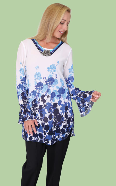 Floral Tunic with Necklace