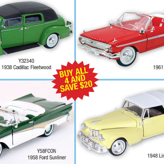 Set of 4 Classic Collectible Cars