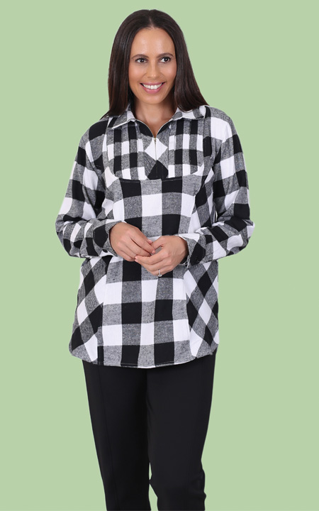 Zip Flannel Shirt