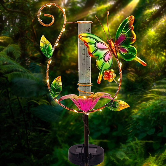 Solar Butterfly Rain Gauge