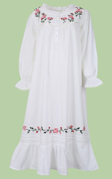 Health Pride - Rose Embroidered Nightgown