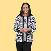 Animal Print Jacket and Beaded Top