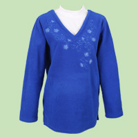 Mock Neck Fleece Embroidered Top