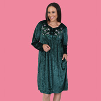 Embroidered Yoke Panne Lounger