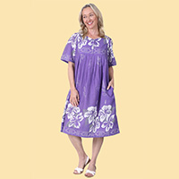 Purple Border Print Patio Dress