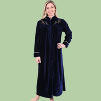 Rope Trim Velour Robe