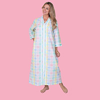 Seersucker Zip Front Robe