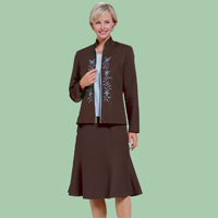 Embroidered 4 Piece Brown Wardrober