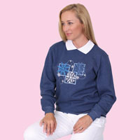 Fleece Embroidered Blue Sweatshirt