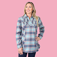 Zip Brushed Flannel Shirt