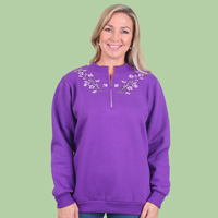 Fleece Embroidered Zip Sweatshirt