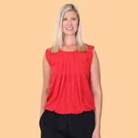 Pleat Neck Sleeveless Top