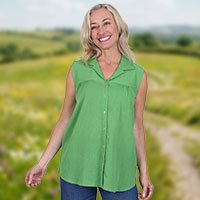 Sleeveless Gauze Shirt