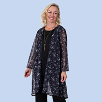 Midnight Navy Floral Georgette Jacket