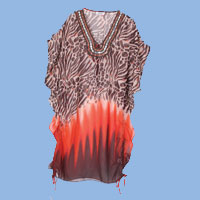 Flame Beaded Caftan Tunic