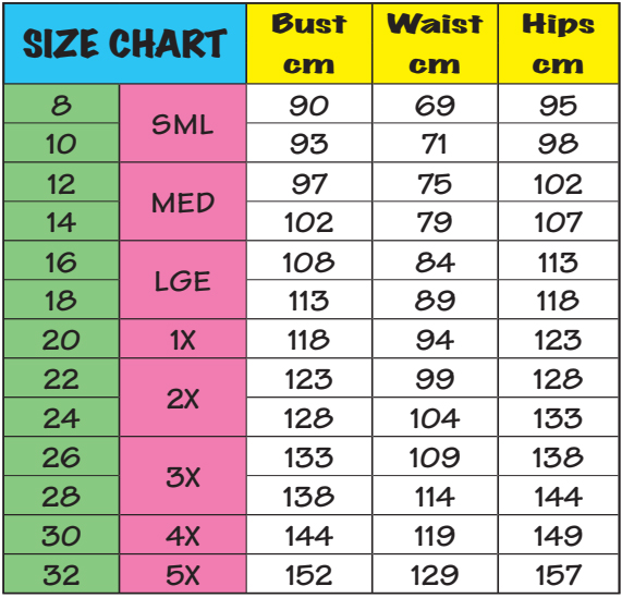 Health Pride - Sizing Charts