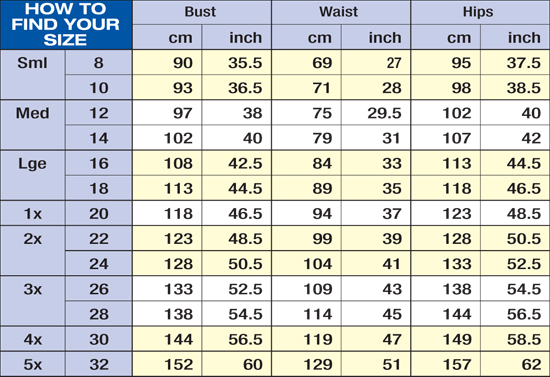 Womens Jeans Size Chart Nz